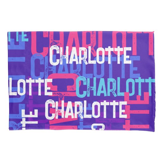 名前の繰り返しカスタムおもしろい 枕カバー (正面)