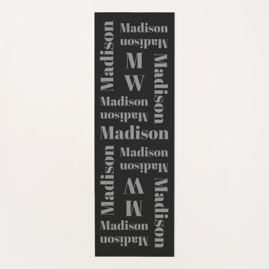 名前の繰り返しカスタムのmonogram yoga mat ヨガマット (正面)