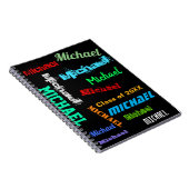 名前の繰り返しカスタムメッセージギフト ノートブック (右側)