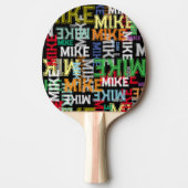 名前の繰り返しクールタイポグラフィパターン 卓球ラケット (正面)