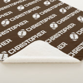 名前の繰り返しサッカードリームブラウン シェルパブランケット (3/4)