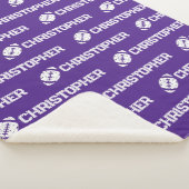 名前の繰り返しサッカー夢パープル シェルパブランケット (3/4)