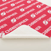 名前の繰り返しサッカー夢レッド シェルパブランケット (3/4)