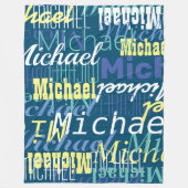 名前の繰り返し、カスタム色 フリースブランケット (正面)