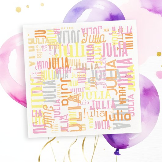 名前の繰り返し | カラフル スタンダードカクテルナプキン