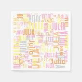 名前の繰り返し | カラフル スタンダードカクテルナプキン (正面)