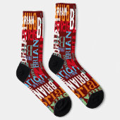 名前の繰り返し（暗赤色） ソックス (右)