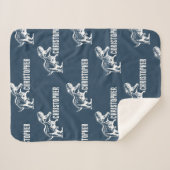 名前の繰り返しTレックス署名ミッドナイトジャングル シェルパブランケット (正面(横))