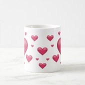 名前の美しいピンクのハートパーソナライズされた。 コーヒーマグカップ (中央)