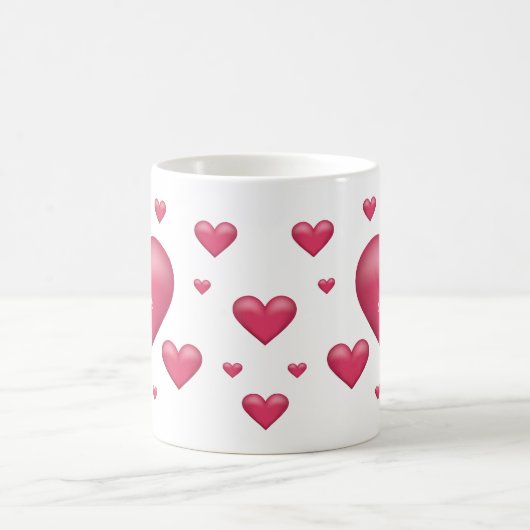 名前の美しいピンクのハートパーソナライズされた。 コーヒーマグカップ (中央)