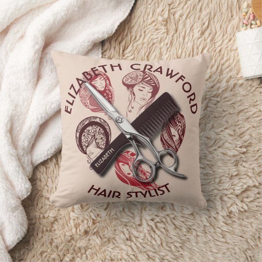 名前の美容師の美容院か美容院 クッション (ブランケット)