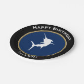名前の航海のなシロカワカジキのハッピーバースデー ペーパープレート (アングル)