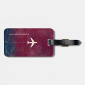 名前の良い旅行で古い外観の世界地図 ラゲッジタグ (裏面横)