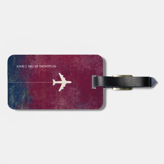 名前の良い旅行で古い外観の世界地図 ラゲッジタグ (裏面横)