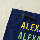 名前の色のグラデーションおもしろいの追加 ビーチタオル (インサイチュ)