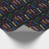 名前の色をパーソナライズはっきりしたハッピーバースデーギフト ラッピングペーパー (角)