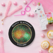 名前の花火のハッピーバースデー ペーパープレート (パーティー)