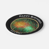 名前の花火のハッピーバースデー ペーパープレート (アングル)