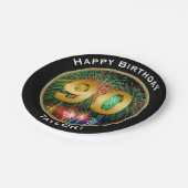 名前の花火のNinetieth第90誕生日 ペーパープレート (アングル)
