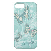 名前の蝶フローラティール（緑がかった色）の電話ケースの追加 Case-Mate iPhoneケース (裏面)