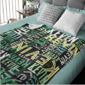 名前の複製都市スタイル黒 フリースブランケット