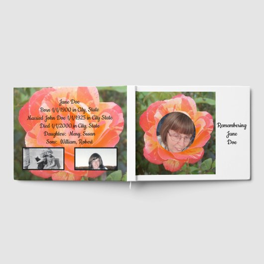 名前の記憶バラ写真追悼会 ゲストブック (全面)