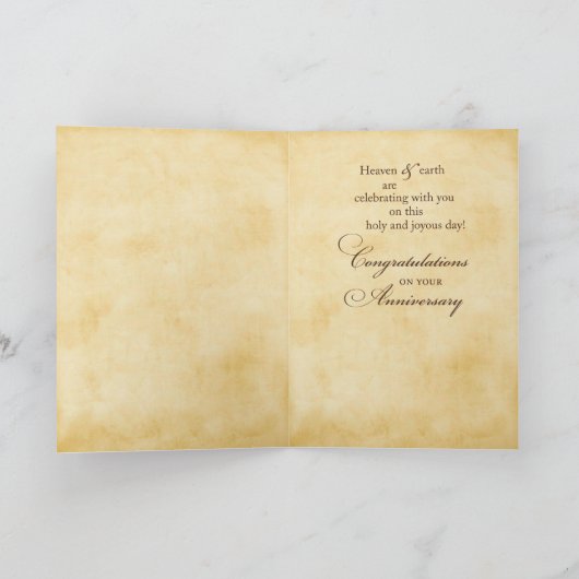 名前の調整記念日の天使をパーソナライズ カード (内部)