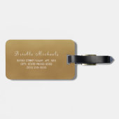 名前の贅沢な金ゴールドの《写真》ぼけ味の白熱フェイクな輝き ラゲッジタグ (裏面横)