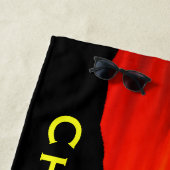 名前の赤い日没の空のKolob台地のビーチタオル ビーチタオル (インサイチュ)