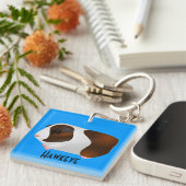 名前の赤く及び白いモルモット キーホルダー (正面右)