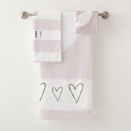 名前の赤ちゃん少女ピンクのTレックス恐竜 バスタオルセット