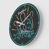 名前の追カスタム加レトロボウリングをする人、 クリケットの投手ボーリング車線 ラージ壁時計 (傾斜)