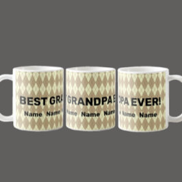 名前の追加おじいちゃん最高の祖父を変更 コーヒーマグカップ