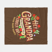 名前の追加おじいちゃん素敵な一日をお願いしている フリースブランケット (正面(横))