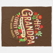 名前の追加おじいちゃん素敵な一日をお願いしている フリースブランケット (正面(横))