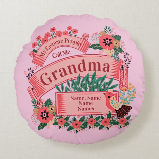 名前の追加すべての文字の変更お気に入りのユーザーからの電話 ラウンドクッション (正面)