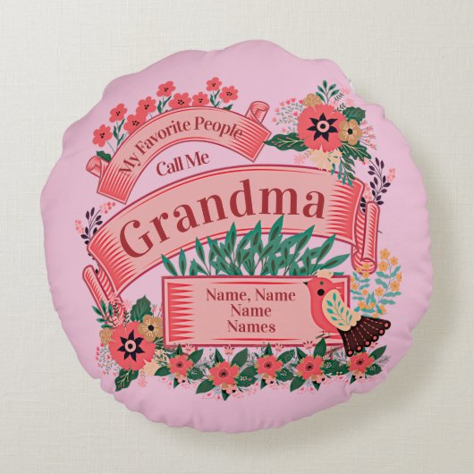 名前の追加すべての文字の変更お気に入りのユーザーからの電話 ラウンドクッション (裏面)