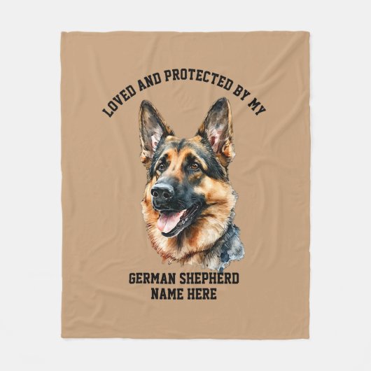 名前の追加すべての文字の変更、GSDによる愛保護される フリースブランケット (正面)