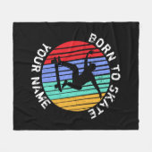 名前の追加すべての文字をスケートスケートボードに変更する フリースブランケット (正面(横))