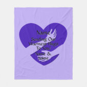 名前の追加すべての文字ハートの変更   フリースブランケット (正面)