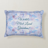 名前の追加すべての文字ラブグランマーブルーフローラ アクセントクッション (裏面)