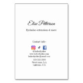 名前の追加で点滅連絡情報ソーシャルメディアwebsi テーブルナンバー (裏面)