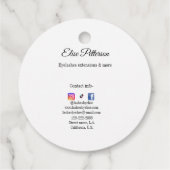 名前の追加で点滅連絡情報ソーシャルメディアwebsi フェイバータグ (裏面)