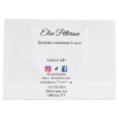 名前の追加で点滅連絡情報ソーシャルメディアwebsi ラージペーパーバッグ (裏面)