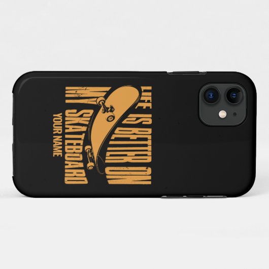 名前の追加の人生は私のスケートボードで良い Case-Mate iPhoneケース (裏面(横))