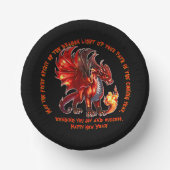 名前の追加の年，文字- Fire Dragon新年 ペーパーボウル (正面)