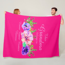 名前の追加または編集 – この祖母はフローラに属する フリースブランケット