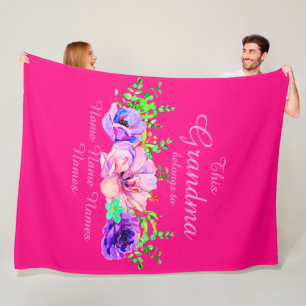 名前の追加または編集 – この祖母はフローラに属する フリースブランケット