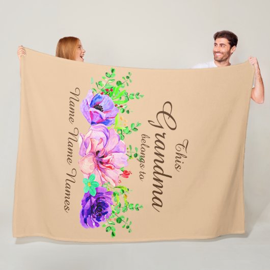 名前の追加または編集 – この祖母はフローラに属する フリースブランケット (インサイチュ)