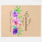 名前の追加または編集 – この祖母はフローラに属する フリースブランケット (正面(横))